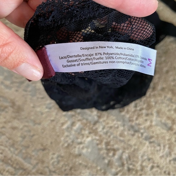 Adore Me Panties Sheer Lace Solid Black Temperance Cheeky: Medium - Picture 7 of 10